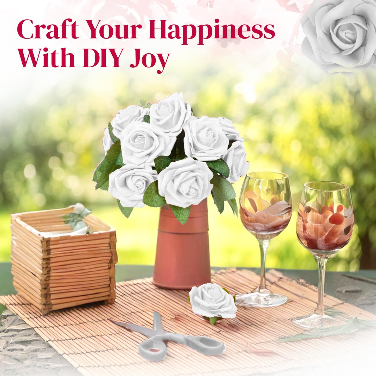 Artificial Foam Roses 25 pcs (Petalscentusia)