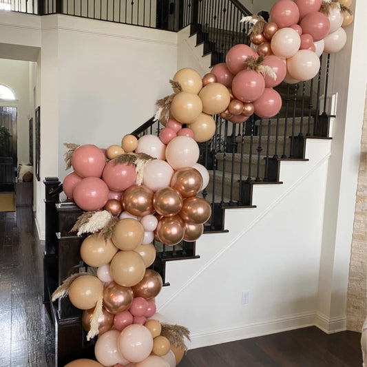 Vintage Blush Pink, Nude, Beige and Metallic Rose Gold Balloons - 40pcs
