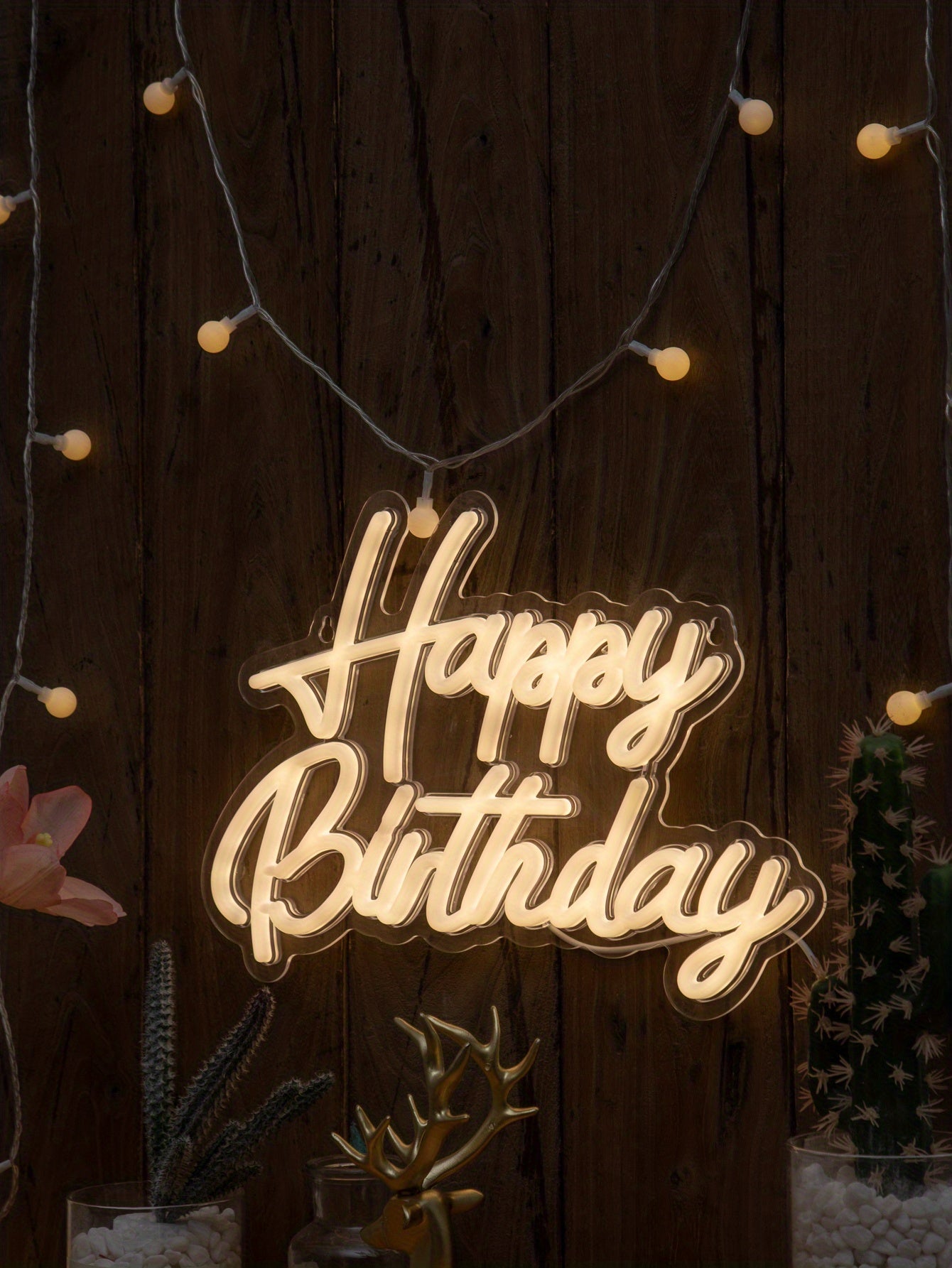 'Happy Birthday' LED neon sign