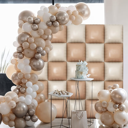 Coffee beige & nude foil balloon wall 25pcs