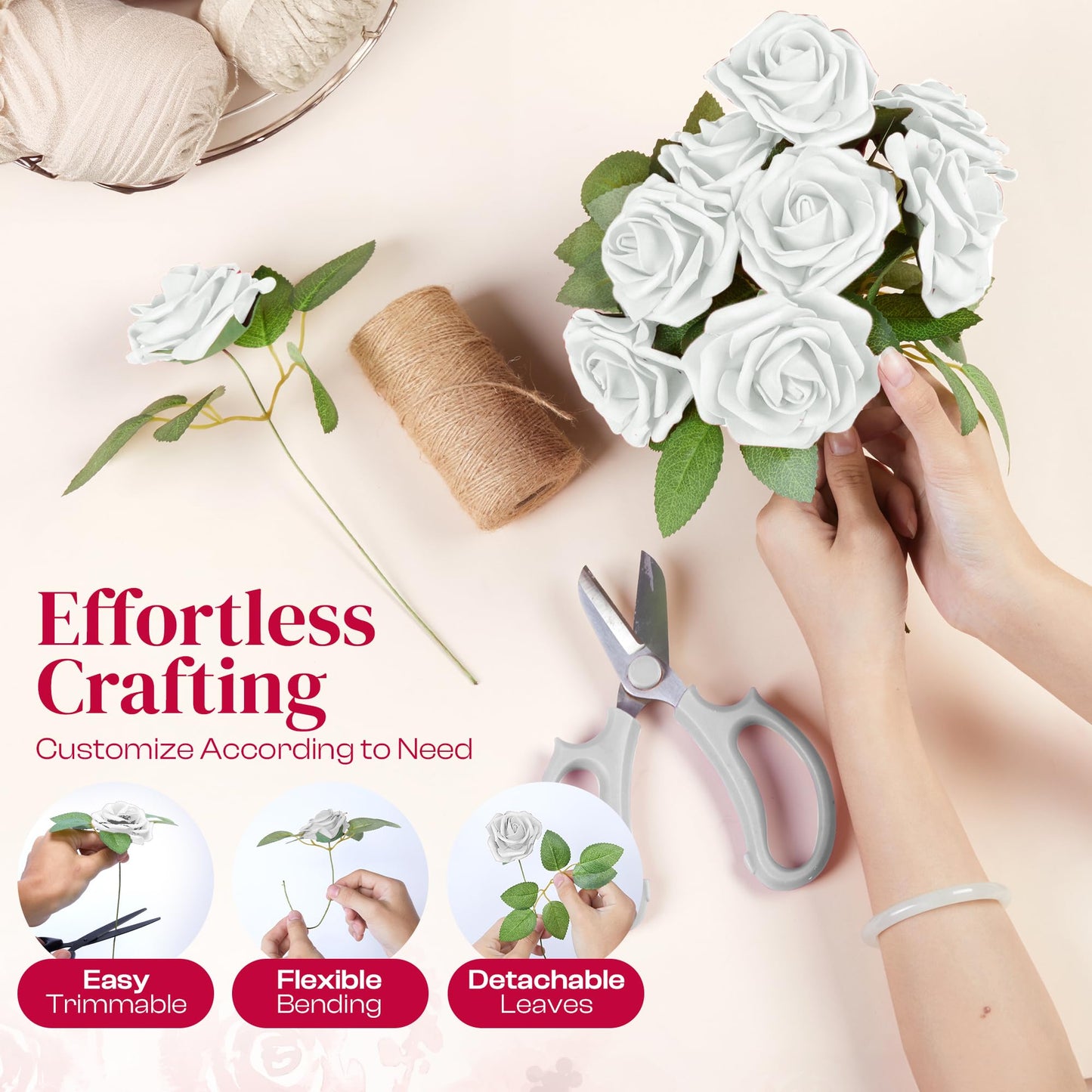 Artificial Foam Roses 25 pcs (Petalscentusia)