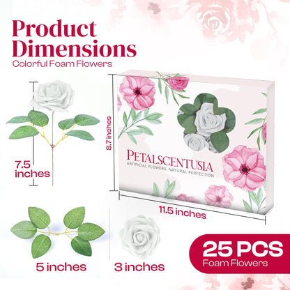 Artificial Foam Roses 25 pcs (Petalscentusia)