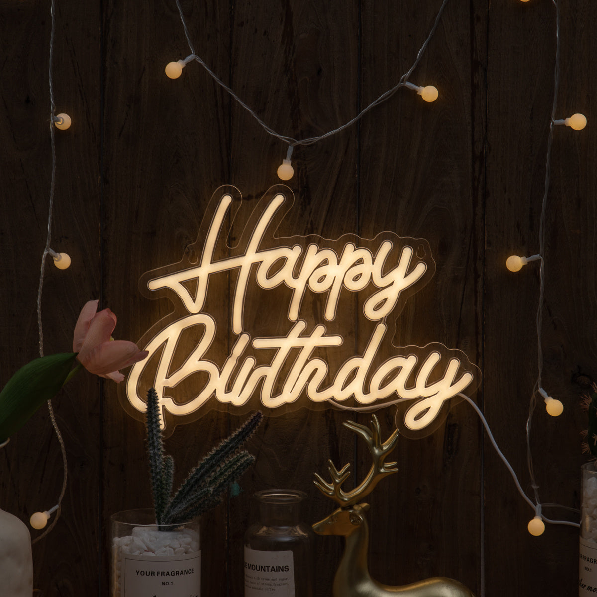 'Happy Birthday' LED neon sign