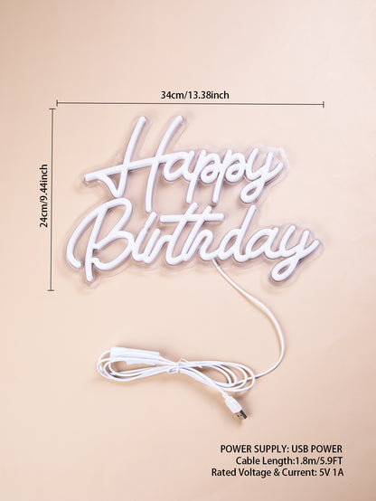 'Happy Birthday' LED neon sign