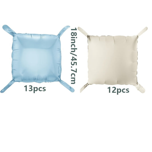 Baby blue & white foil balloon wall 25pcs