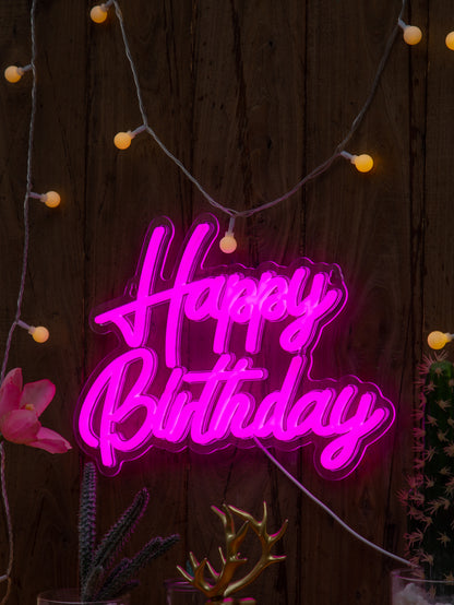 'Happy Birthday' LED neon sign