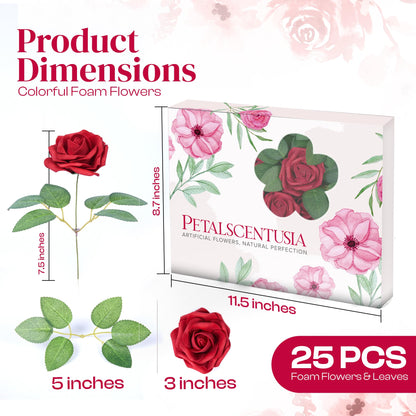 Artificial Foam Roses 25 pcs (Petalscentusia)