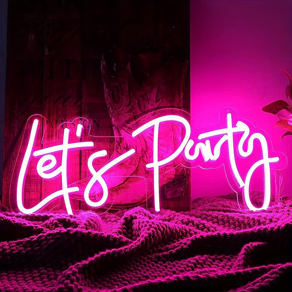 'Let's Party' LED neon sign