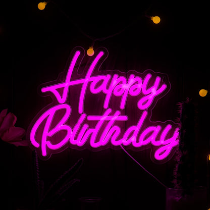 'Happy Birthday' LED neon sign