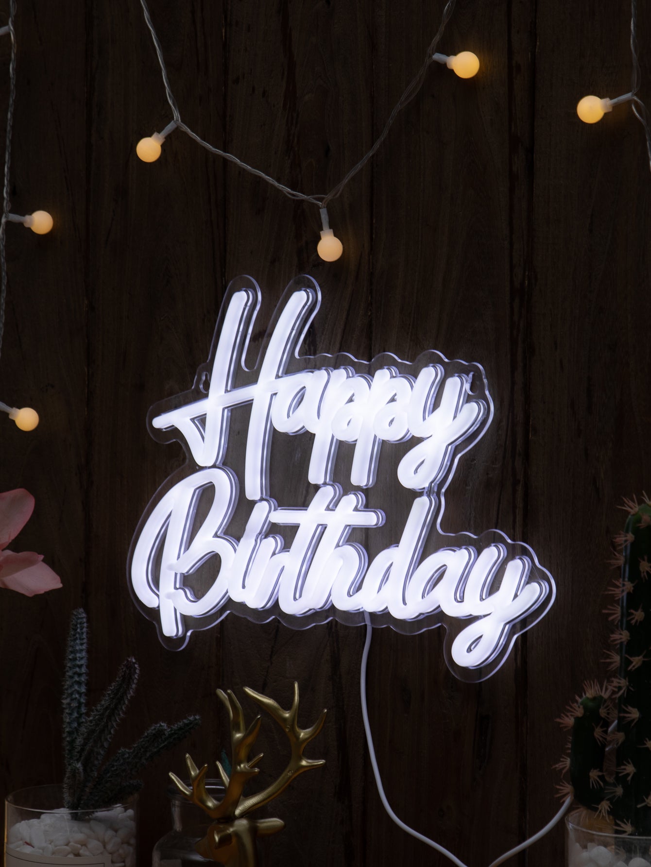 'Happy Birthday' LED neon sign