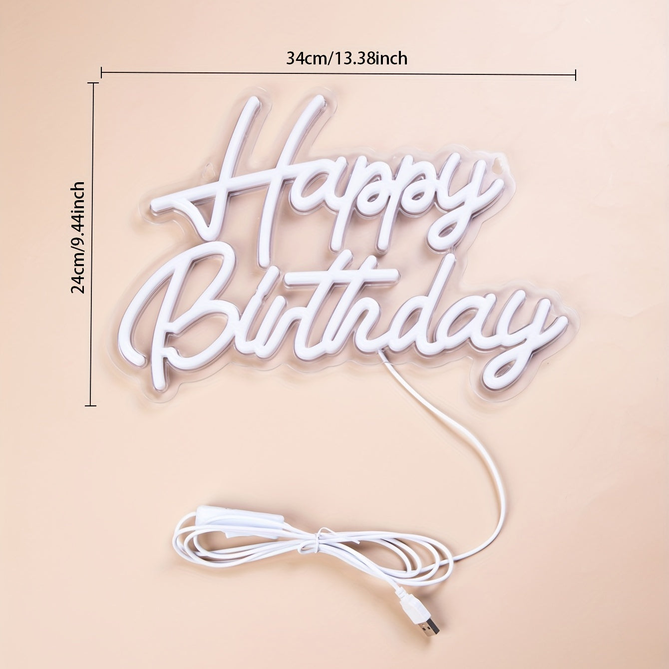 'Happy Birthday' LED neon sign