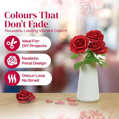 Artificial Foam Roses 25 pcs (Petalscentusia)