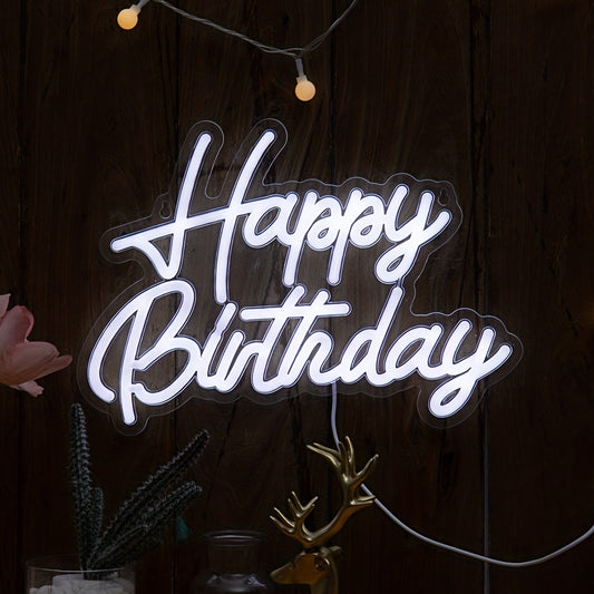 'Happy Birthday' LED neon sign