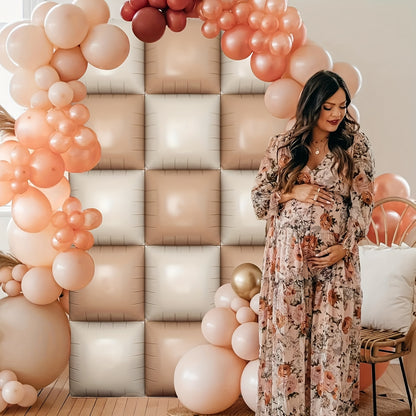 Coffee beige & nude foil balloon wall 25pcs