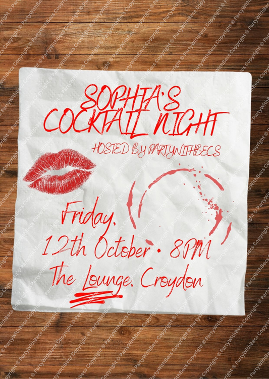 Editable “Night Out” Bar Invitation | Custom Digital Party Template