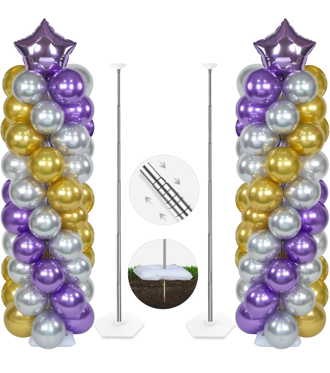 Telescopic Balloon Stand (Twin Pack)