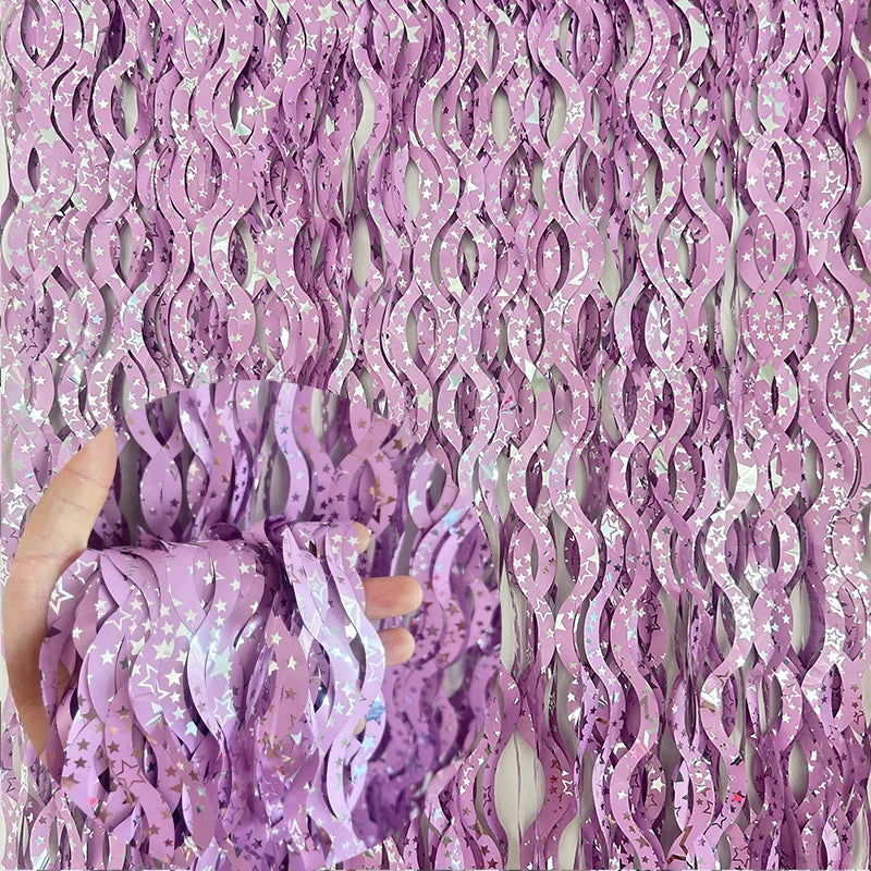 Metallic Foil Fringe Curtains