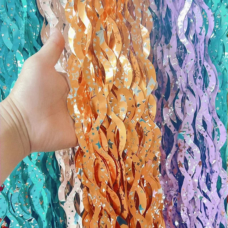 Metallic Foil Fringe Curtains
