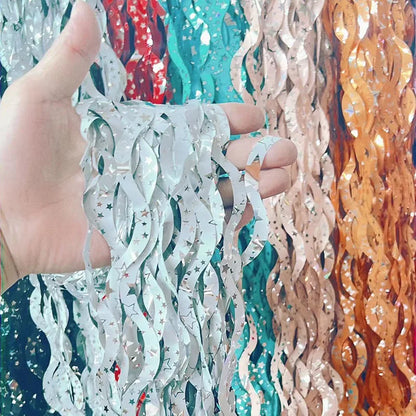 Metallic Foil Fringe Curtains