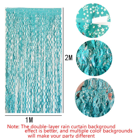 Metallic Foil Fringe Curtains