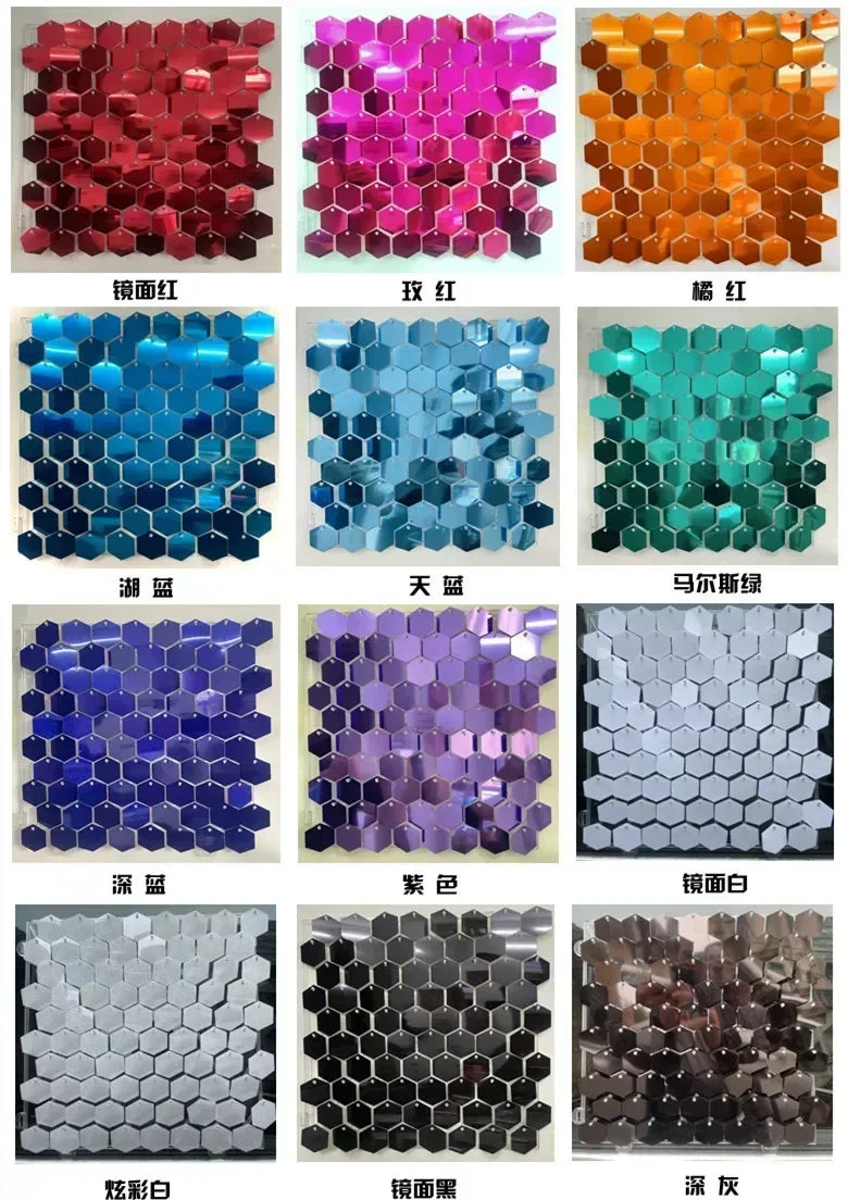 Hexagonal Sequin Panel (Shimmer Wall) 12/16/18pcs