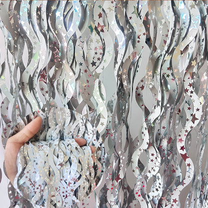 Metallic Foil Fringe Curtains