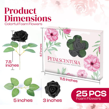 Artificial Foam Roses 25 pcs (Petalscentusia)