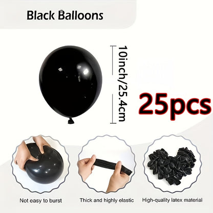 Classic Black latex balloons 25pcs