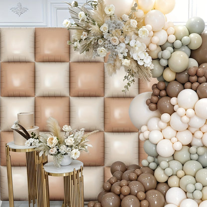 Coffee beige & nude foil balloon wall 25pcs