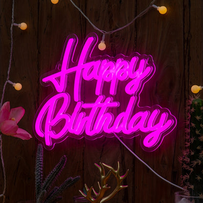 'Happy Birthday' LED neon sign
