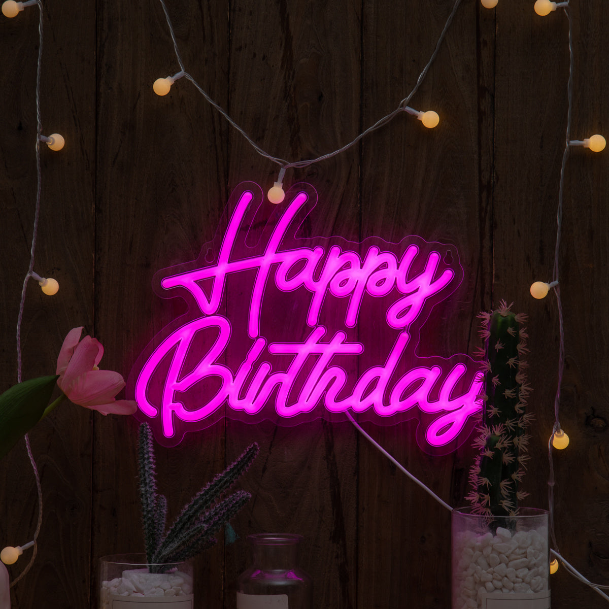 'Happy Birthday' LED neon sign