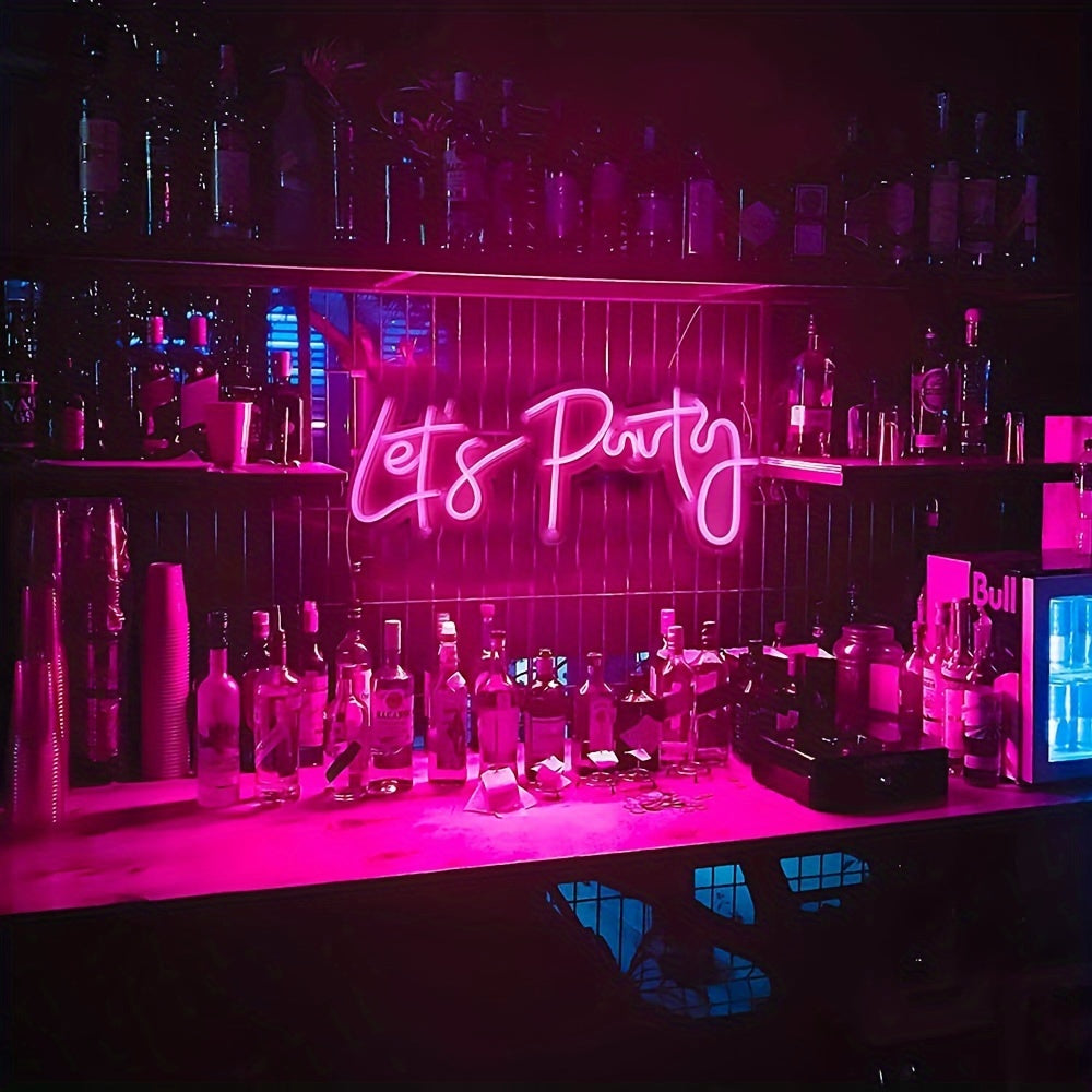 'Let's Party' LED neon sign