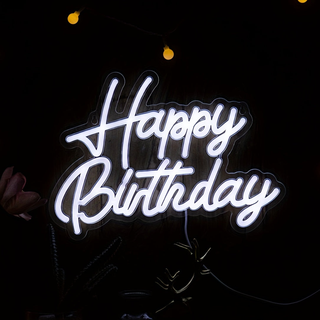'Happy Birthday' LED neon sign