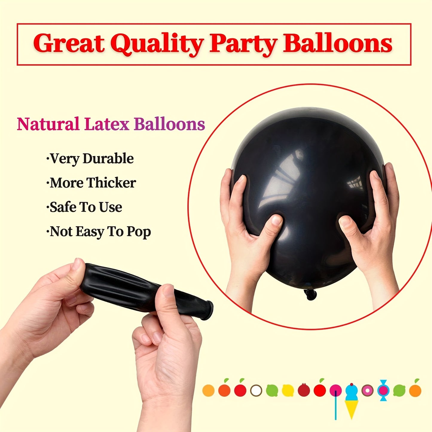 Classic Black latex balloons 25pcs