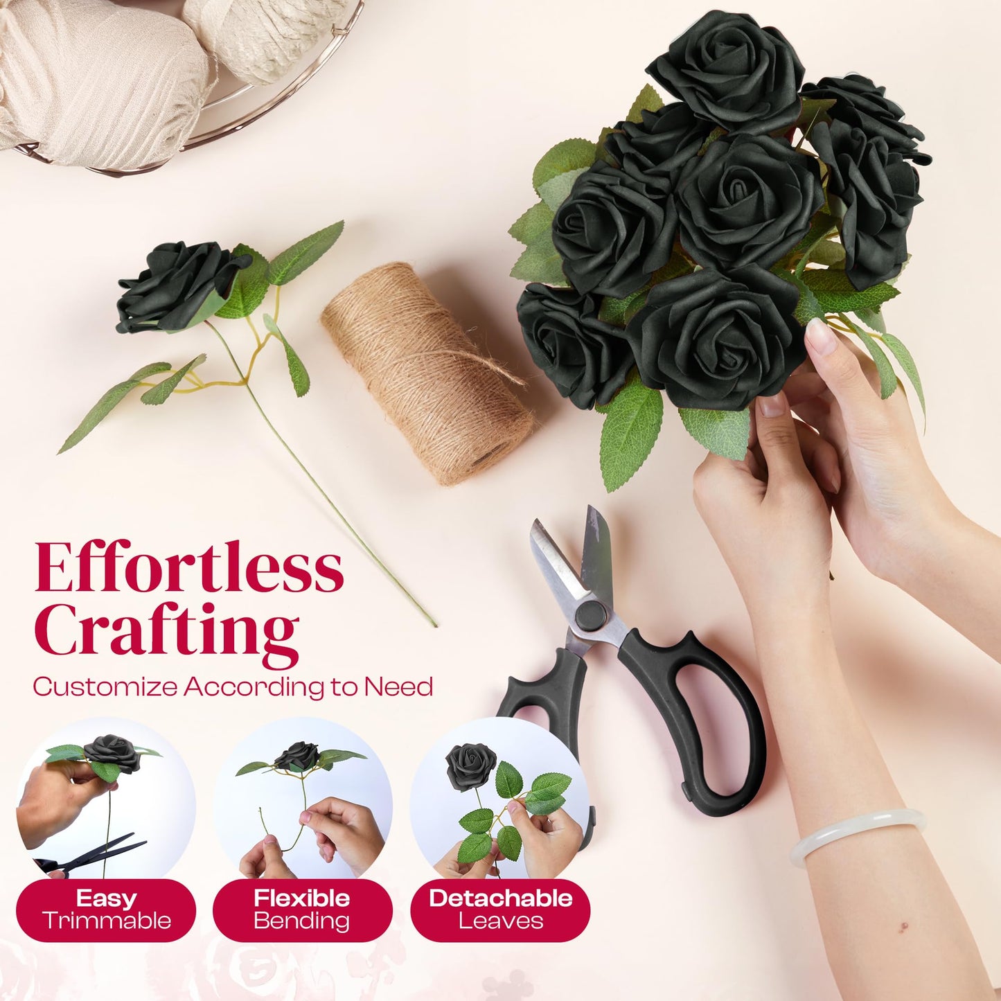 Artificial Foam Roses 25 pcs (Petalscentusia)