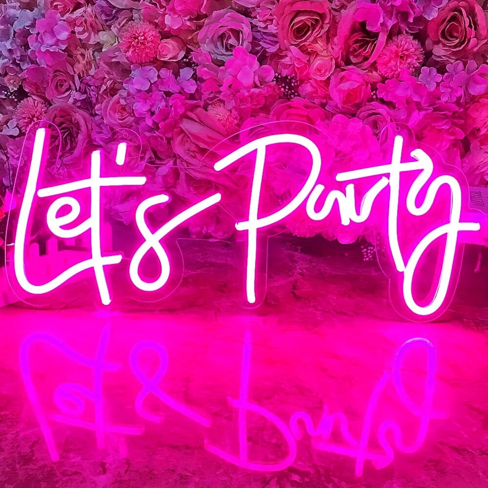 'Let's Party' LED neon sign