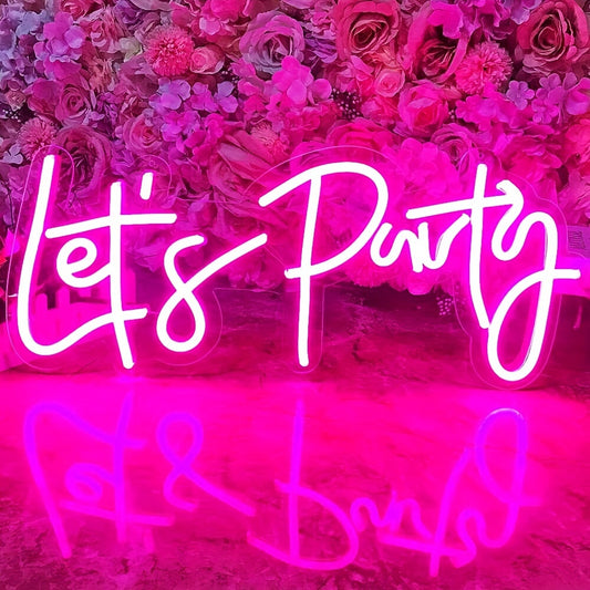 'Let's Party' LED neon sign