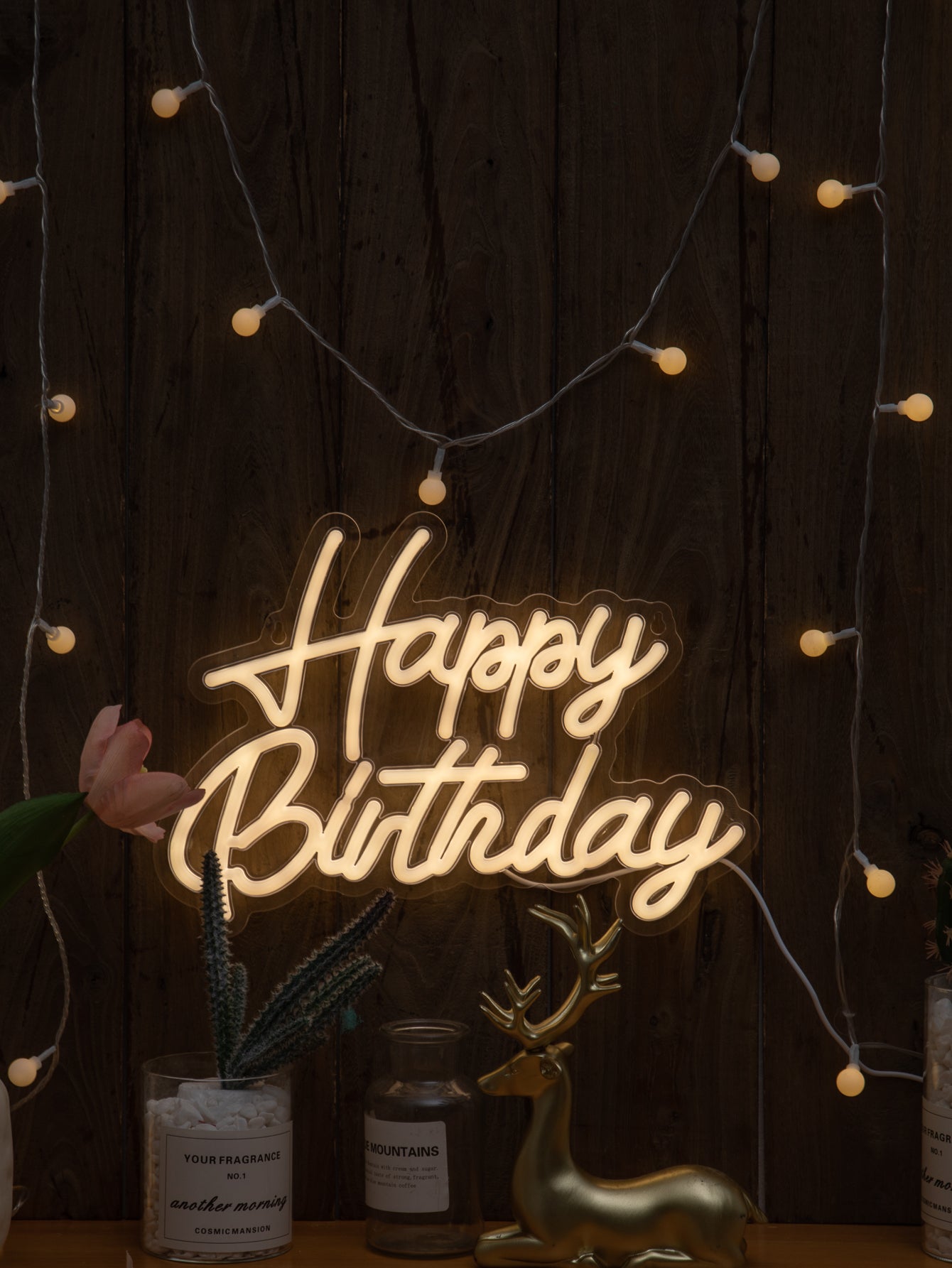 'Happy Birthday' LED neon sign