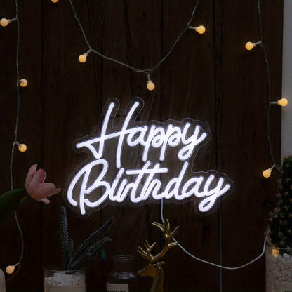 'Happy Birthday' LED neon sign