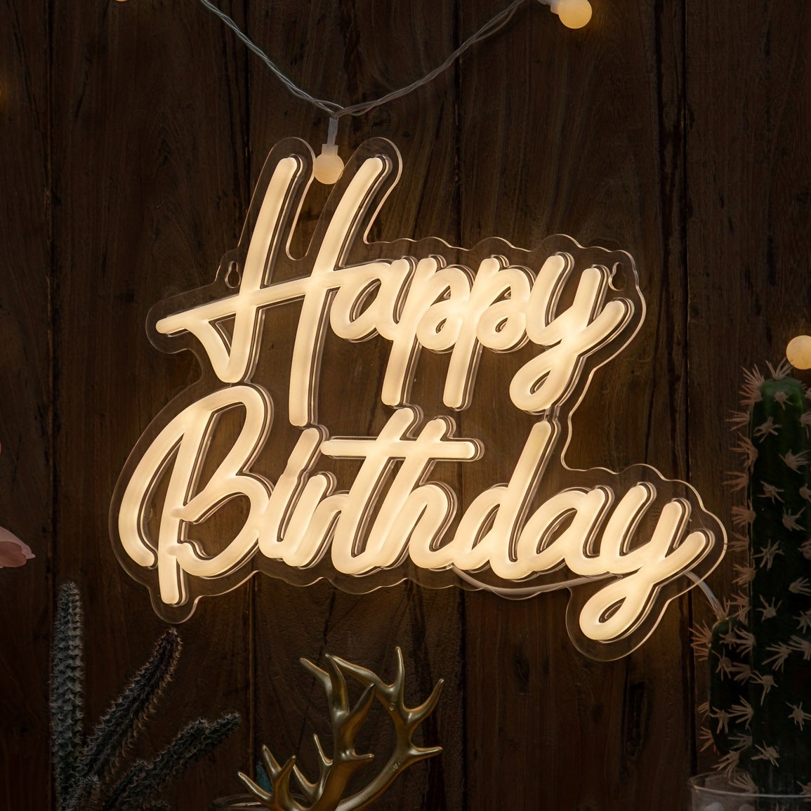 'Happy Birthday' LED neon sign