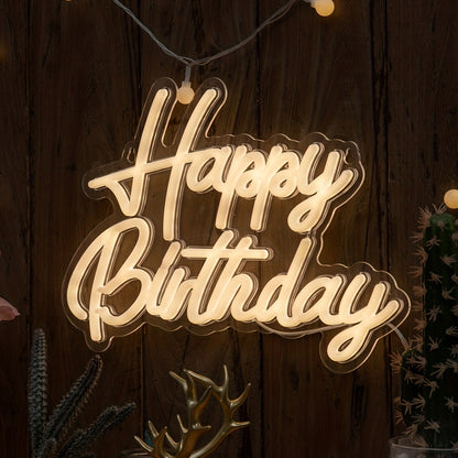 'Happy Birthday' LED neon sign