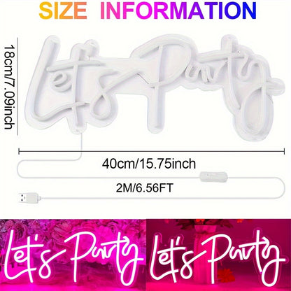 'Let's Party' LED neon sign