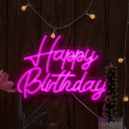 'Happy Birthday' LED neon sign