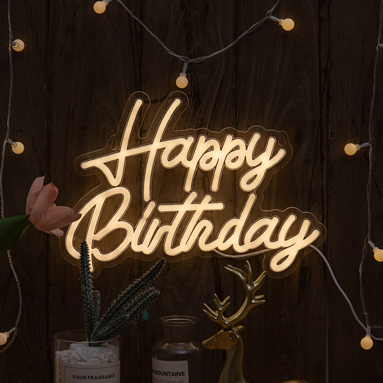 'Happy Birthday' LED neon sign