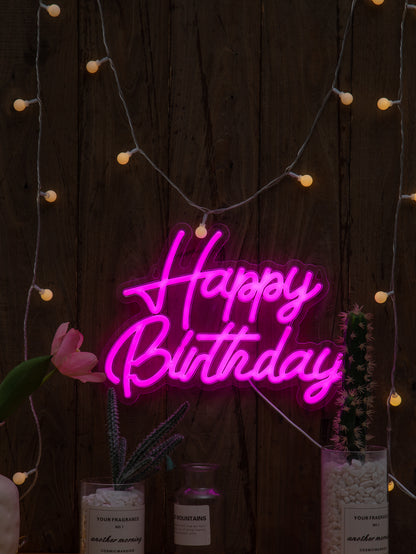 'Happy Birthday' LED neon sign