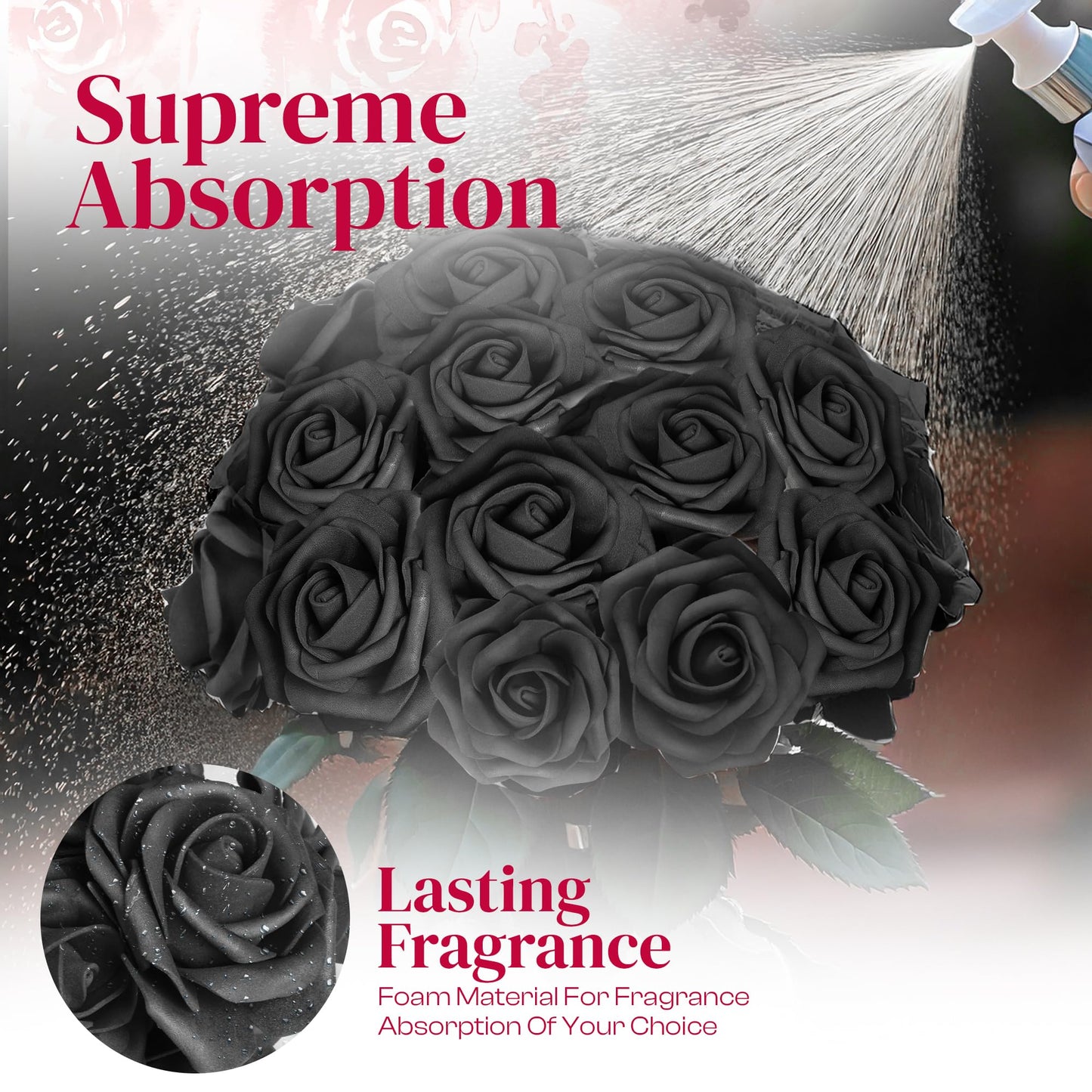 Artificial Foam Roses 25 pcs (Petalscentusia)